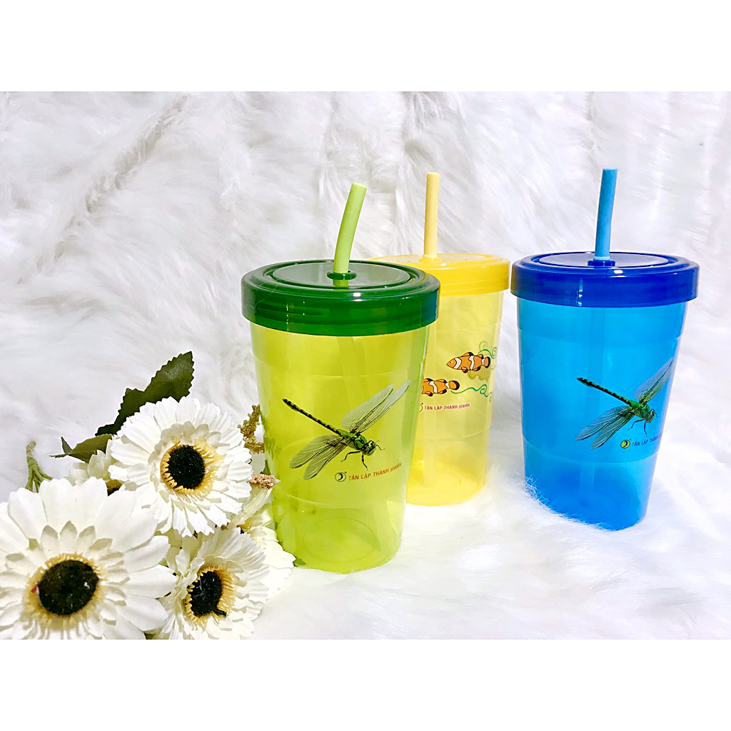 Ly Nhựa Có Kèm Ống Hút Và Nắp Đậy Tiện Lợi - Ảnh 6