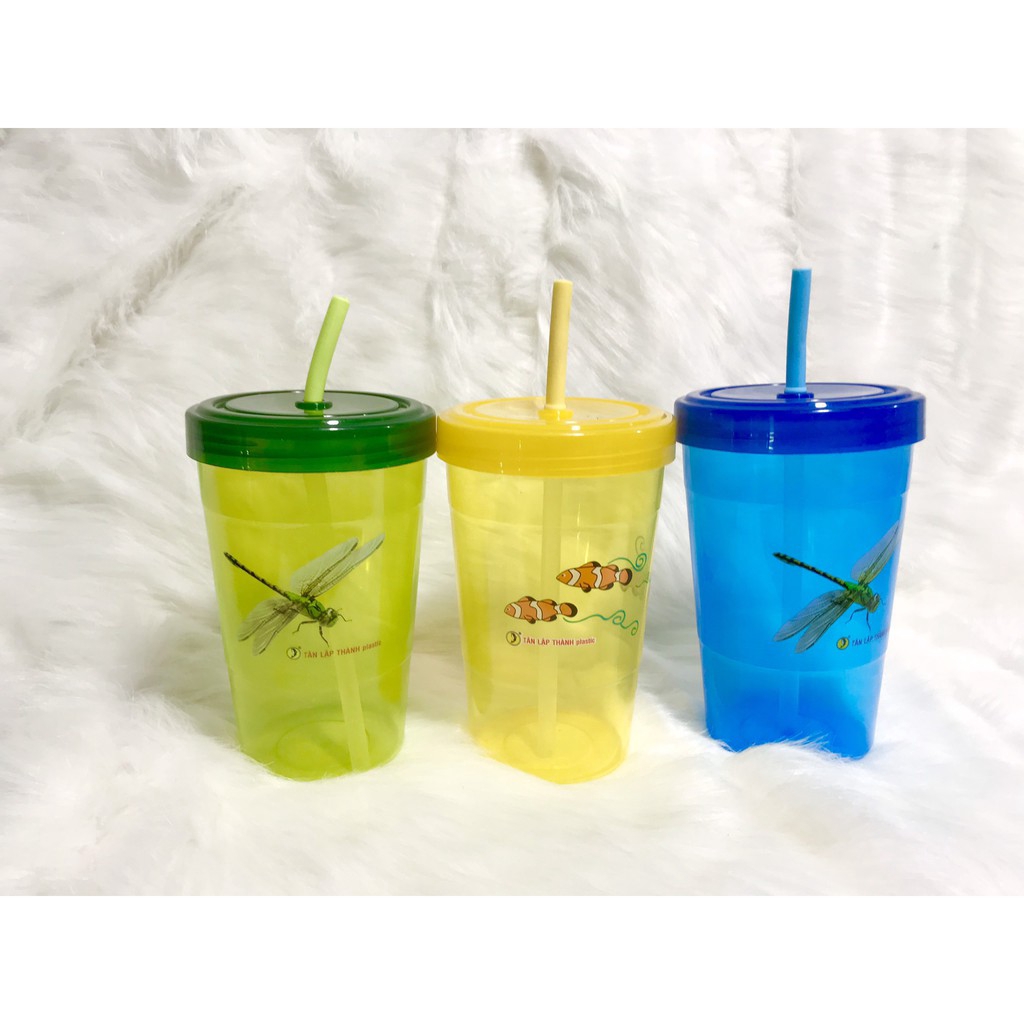 Ly Nhựa Có Kèm Ống Hút Và Nắp Đậy Tiện Lợi - Ảnh 5