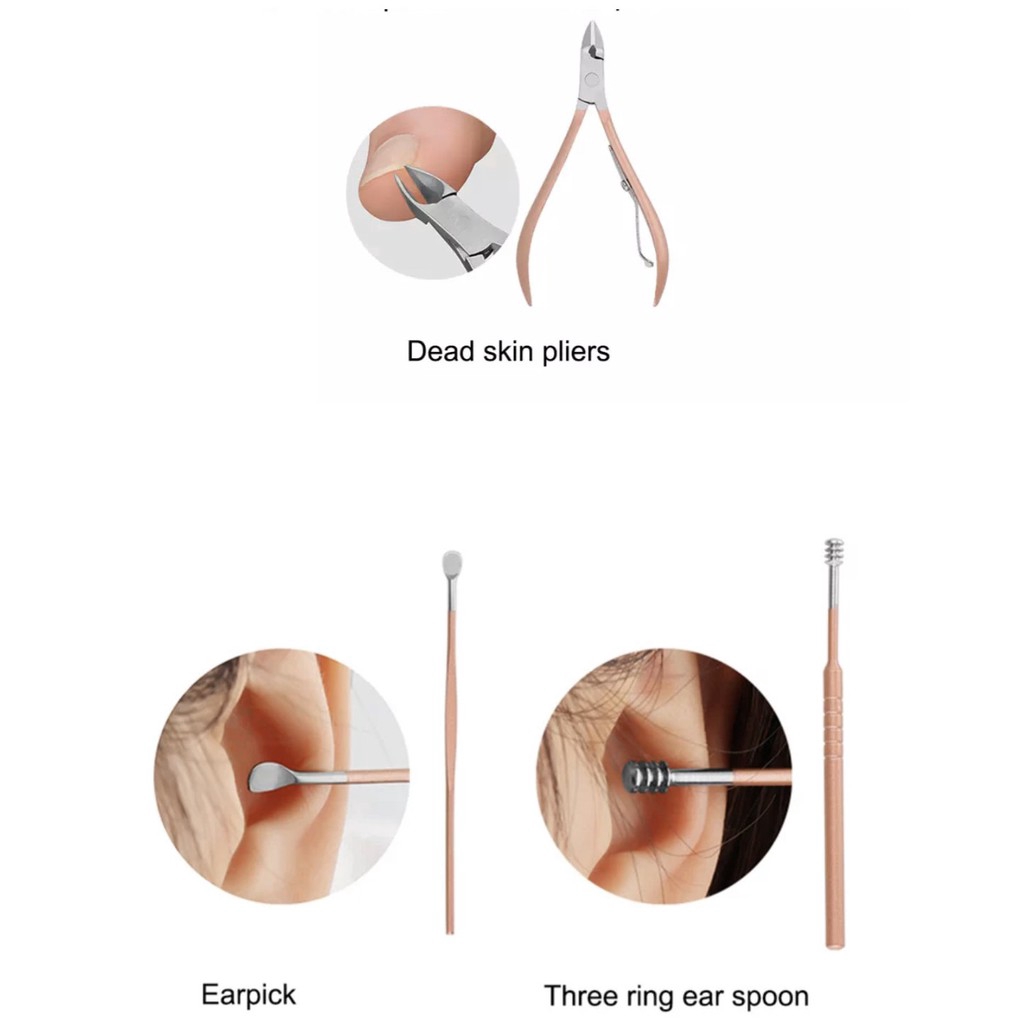 Bộ Dụng Cụ Bấm Móng Tay 18 món (Dụng cụ cắt móng, làm móng, ráy tai, mụn tiện dụng) - Ảnh 3