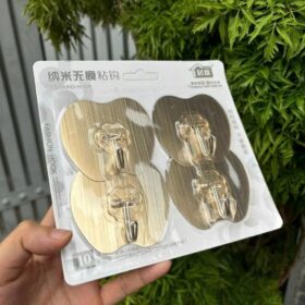 BỘ 4 Móc Dán Tường HÌNH TRÁI TÁO – Inox Chịu Lực 10Kg, Chống Nước, Dán Tường Nhà Bếp, Nhà Tắm Siêu Tiện