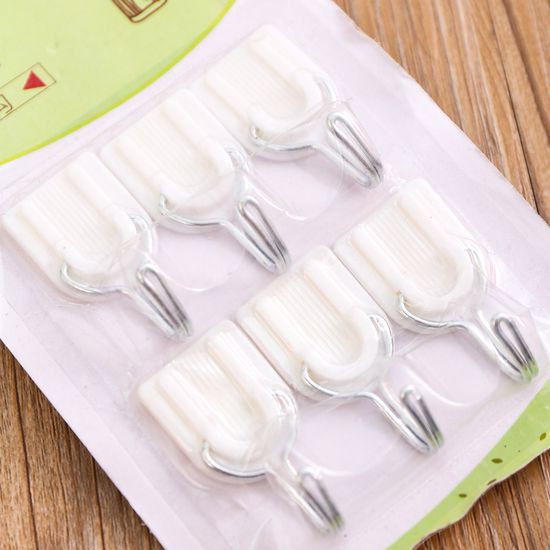 Vỉ 6 móc dính tường (móc dán tường) chắc chắn - Ảnh 4