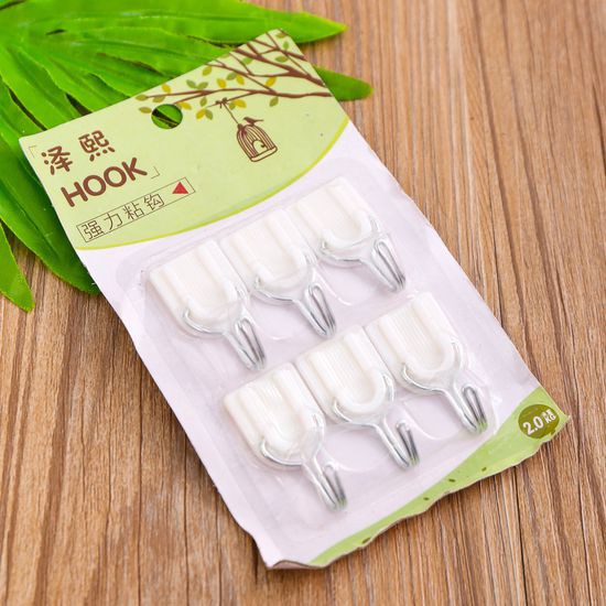 Vỉ 6 móc dính tường (móc dán tường) chắc chắn - Ảnh 3