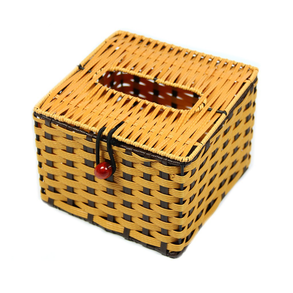 Hộp Đựng Giấy Ăn Vuông Kiểu Dáng Đan Mây Sang Trọng - Ảnh 5