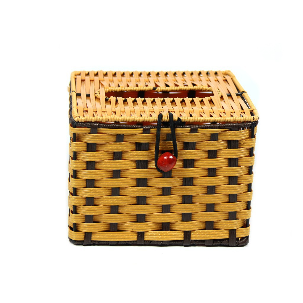 Hộp Đựng Giấy Ăn Vuông Kiểu Dáng Đan Mây Sang Trọng - Ảnh 4