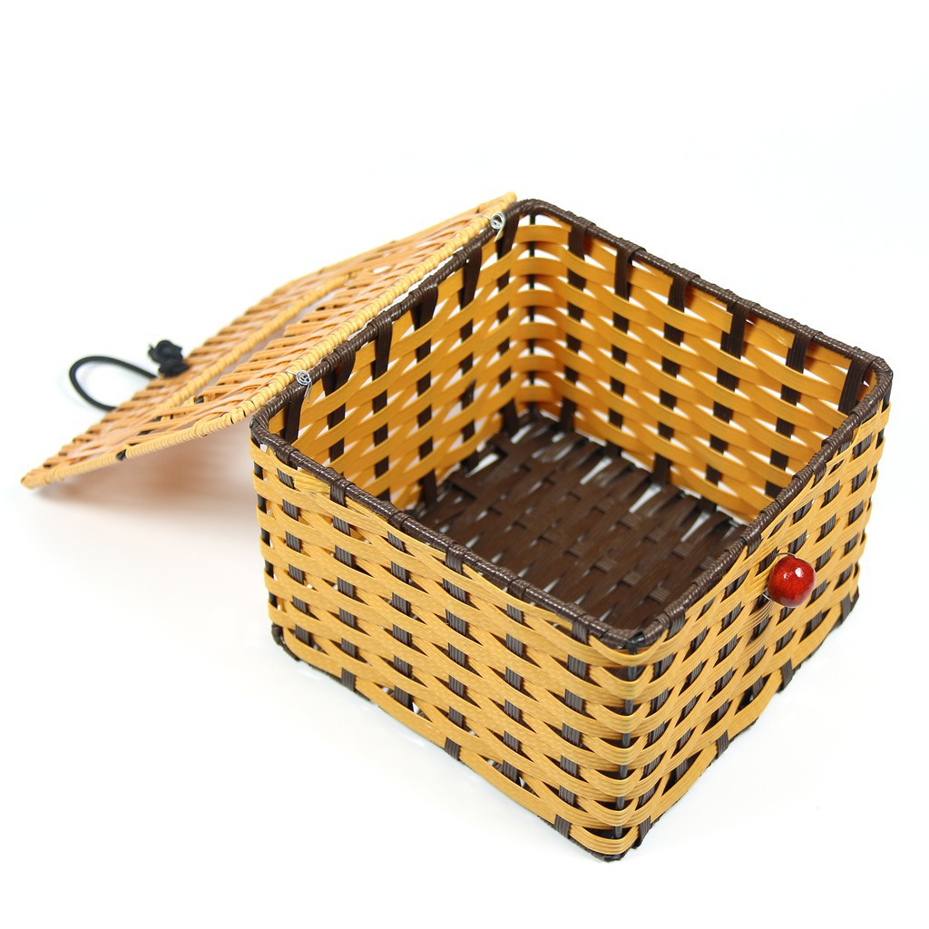 Hộp Đựng Giấy Ăn Vuông Kiểu Dáng Đan Mây Sang Trọng - Ảnh 2