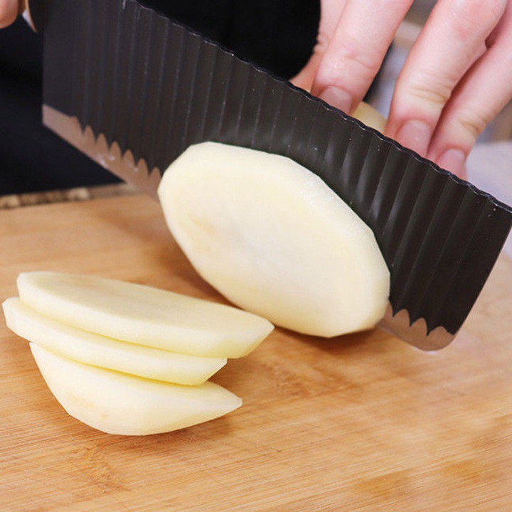 Dao Thái Thịt Lượn Sóng Chống Dính Màu Đen (Bản Lớn) - Ảnh 6