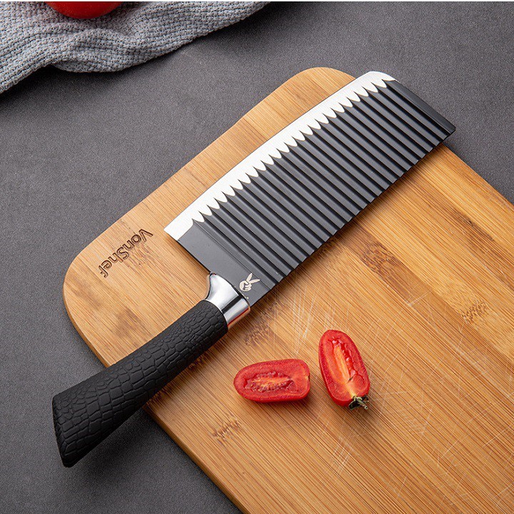 Dao Thái Thịt Lượn Sóng Chống Dính Màu Đen (Bản Lớn) - Ảnh 5