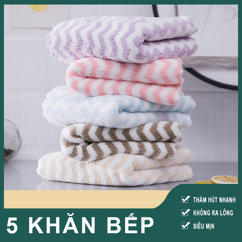 Combo 5 Khăn Lau Đa Năng Hàng Dày Mẫu Sọc Hút Nước Cực Mạnh -A02 - Ảnh 8