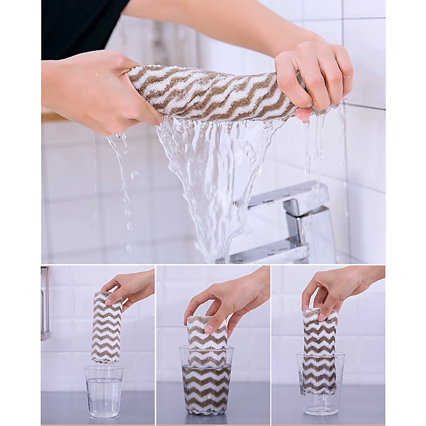 Combo 5 Khăn Lau Đa Năng Hàng Dày Mẫu Sọc Hút Nước Cực Mạnh -A02 - Ảnh 6