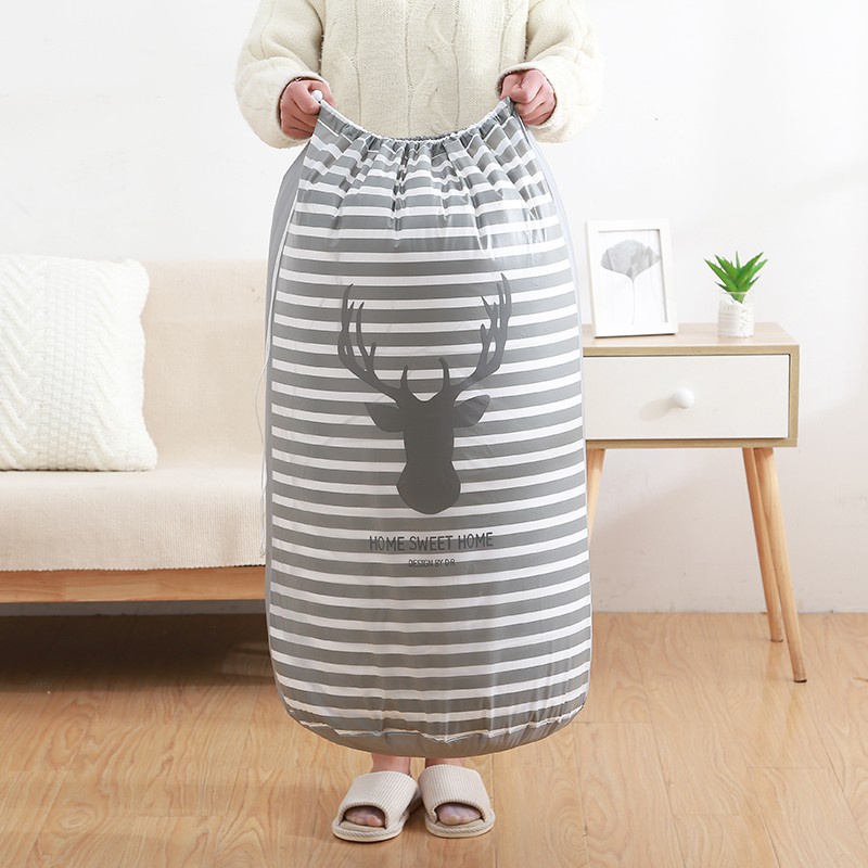 Túi Đựng Quần Áo (T12) Hình Trụ Xinh Xắn, sọt vải hình trụ túi đựng chăn màn tiện lợi - 82x43cm - Ảnh 2