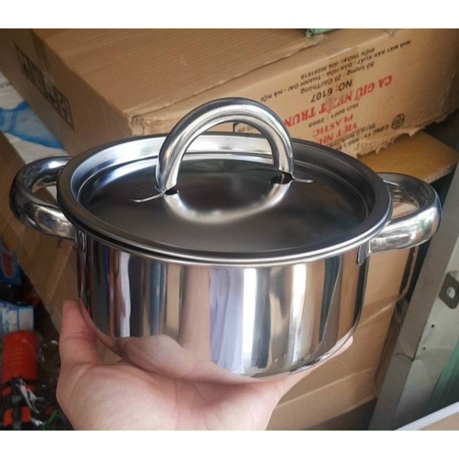 Nồi Inox 18cm mini nhỏ gọn tiện lợi -N18 - Ảnh 2
