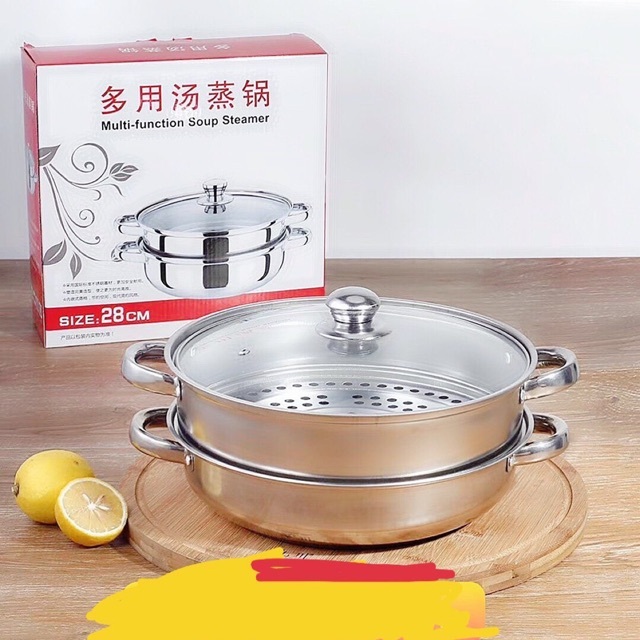 Nồi Hấp 2 Tầng Inox Kèm Xửng 28cm - Ảnh 6