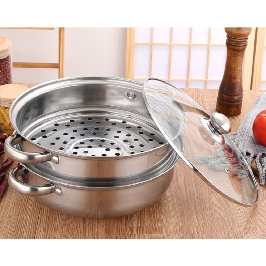 Nồi Hấp 2 Tầng Inox Kèm Xửng 28cm - Ảnh 5