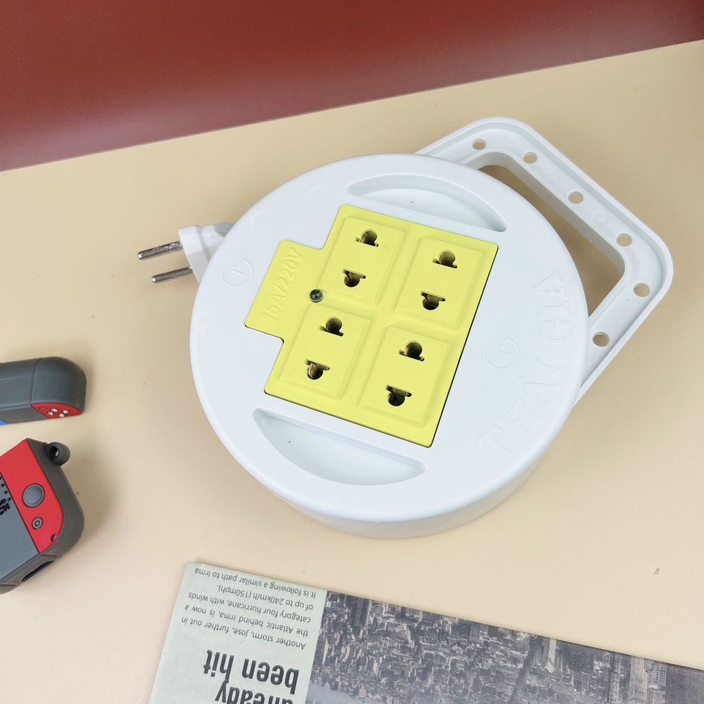 Ổ Cắm Điện Quay Tròn 5m - Màu Trắng