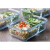 Hộp Cơm 2 Ngăn Bằng Thủy Tinh Dùng Được Lò Vi Sóng -T02