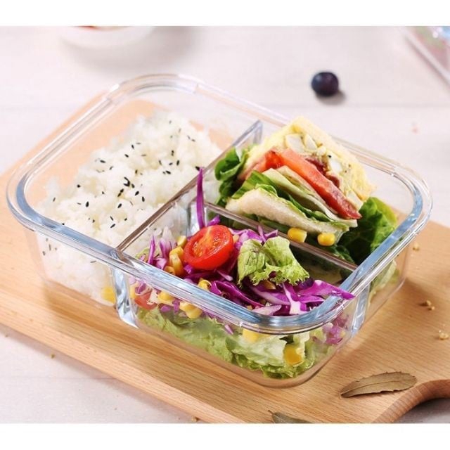 Hộp Đựng Thức Ăn Thủy Tinh 3 Ngăn Cao Cấp - Ảnh 3