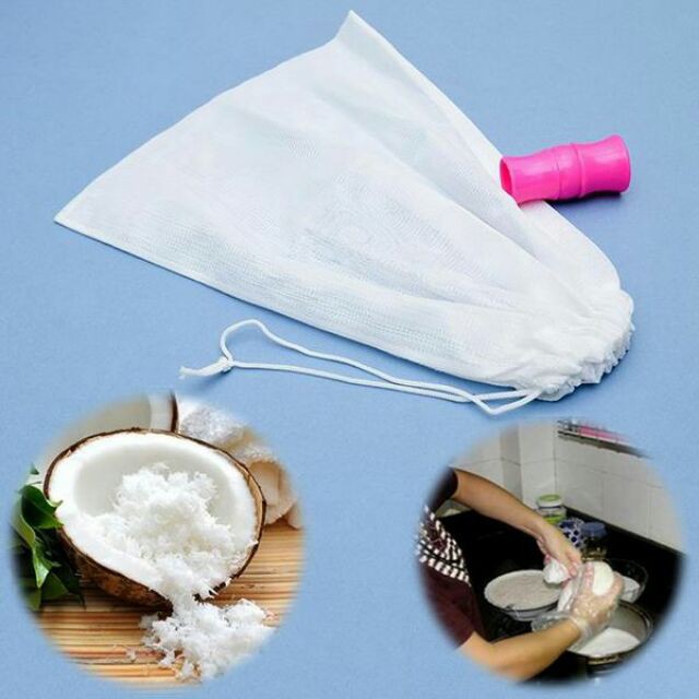 Túi lưới lọc vắt nước cốt dừa, rau củ cực nhanh - Ảnh 4