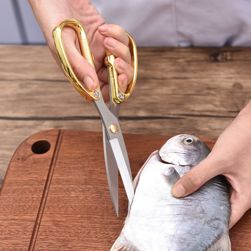 Kéo Cắt Gà Kéo Nhà Bếp siêu bền cực bén số 1 thị trường - Kéo thép mạ vàng/bạc - Ảnh 5