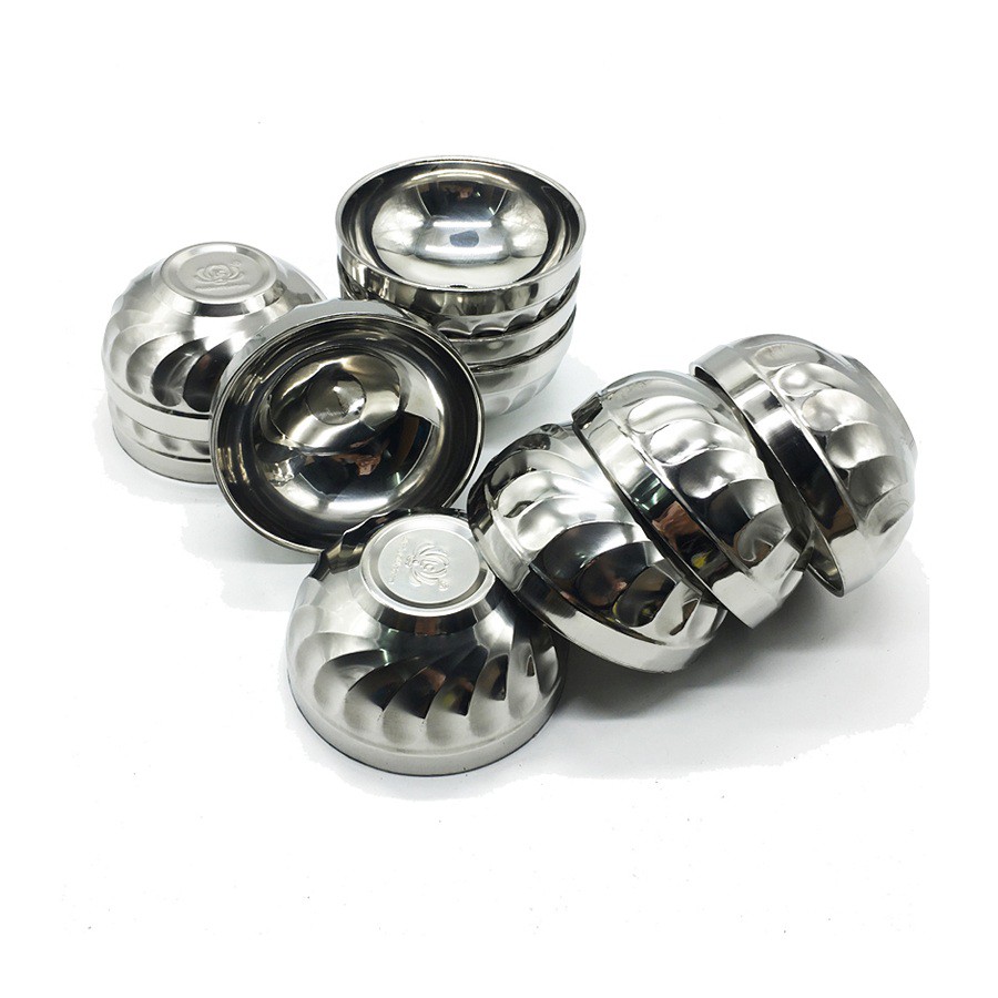 Chén inox hoa văn xoắn cách nhiệt bền đẹp sáng bóng - Ảnh 3