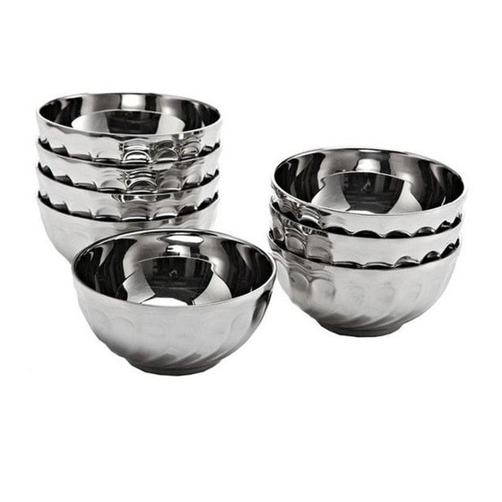 Chén inox hoa văn xoắn cách nhiệt bền đẹp sáng bóng - Ảnh 2