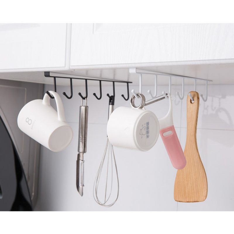 Thanh 5 móc treo nhà bếp, móc treo đồ gắn tủ tiết kiệm không gian -T5 - Ảnh 3
